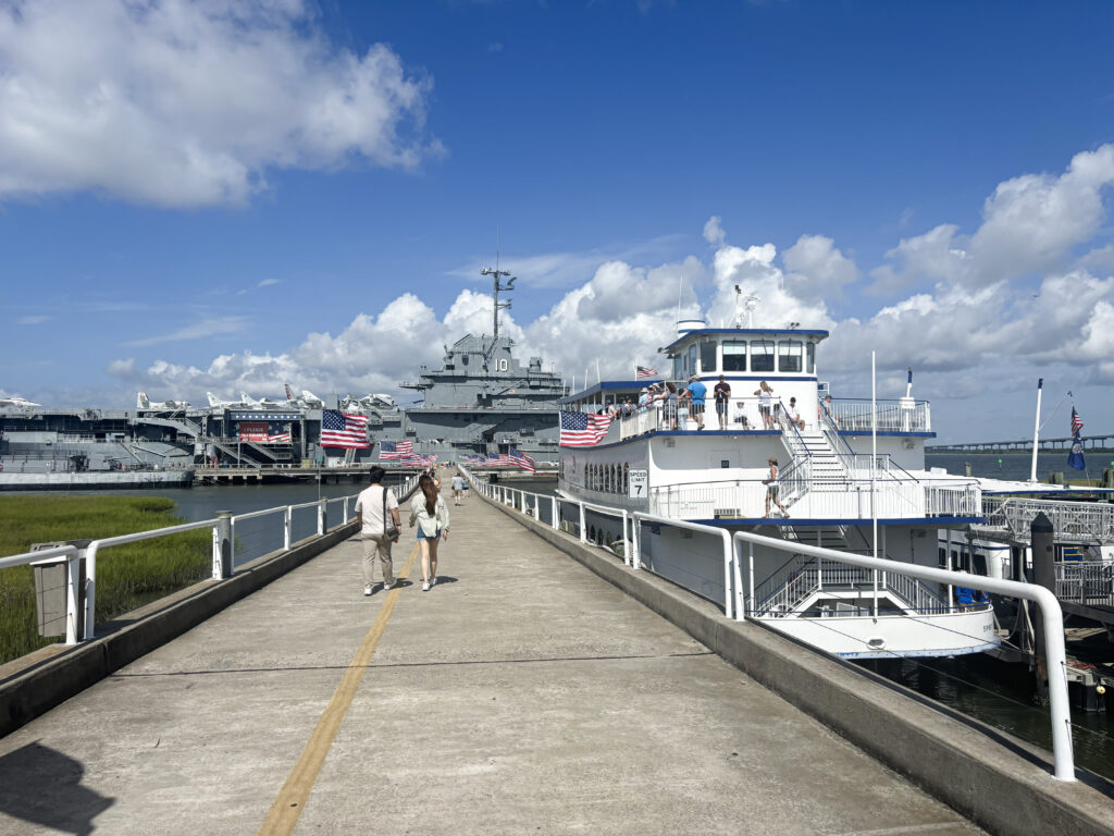 Walking up to the USS Yorktown at Patriots Point in Mt. Pleasant South Carolina.