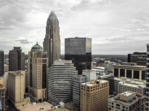 a picture of uptown charlotte's skyline.