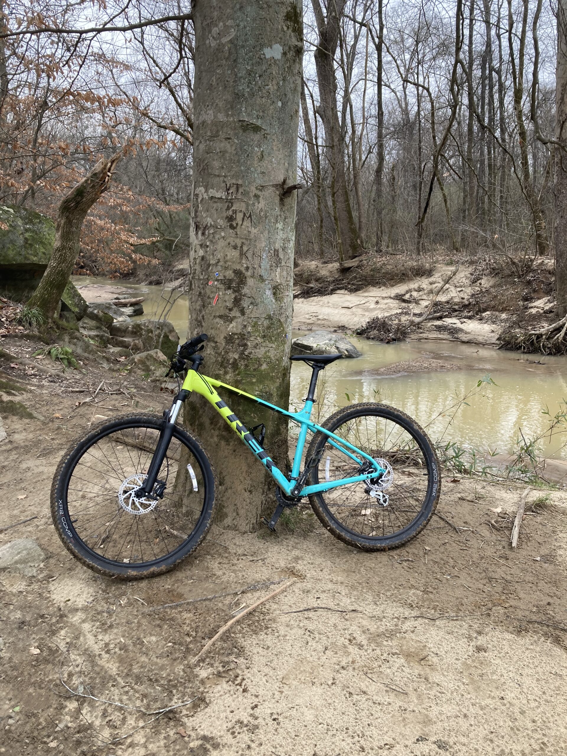 Trek mountain bike on trail near Whitewater Center