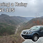 YouTube thumbnail of my Old NC 105 video depicting my truck and the mountains.